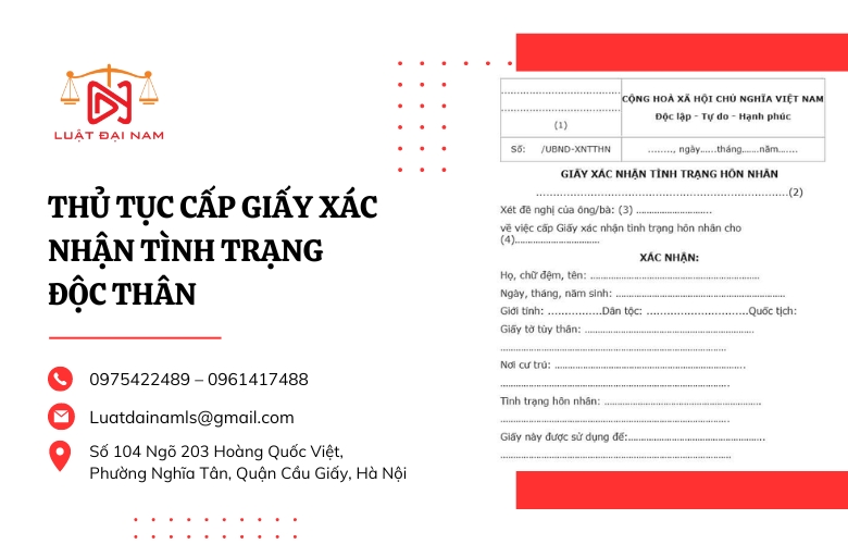 Thủ tục cấp giấy xác nhận tình trạng độc thân