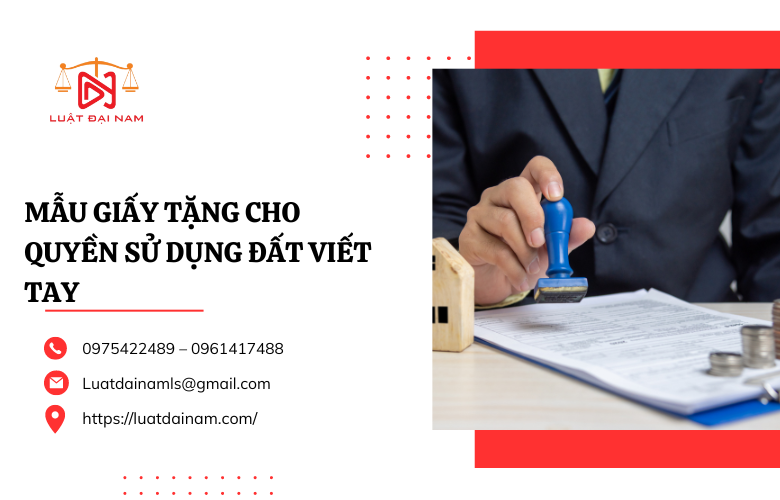 Mẫu giấy tặng cho quyền sử dụng đất viết tay