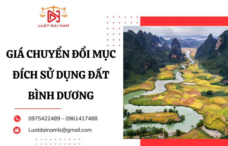 Giá chuyển đổi mục đích sử dụng đất Bình Dương