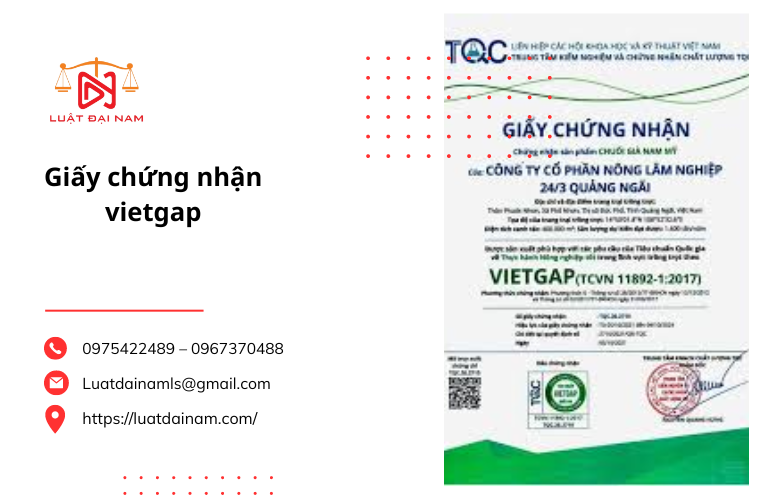 Giấy chứng nhận vietgap