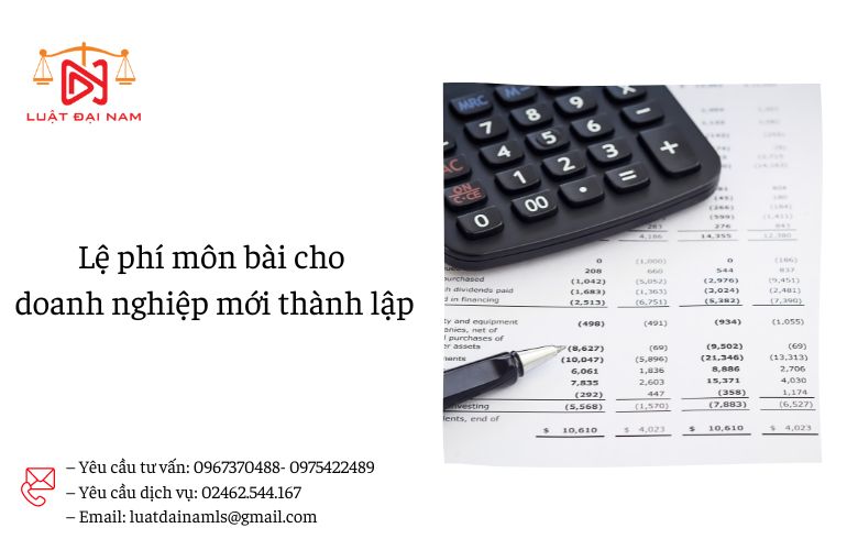 Lệ phí môn bài cho doanh nghiệp mới thành lập