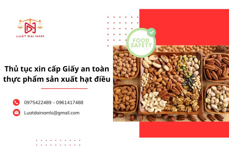 Giấy an toàn thực phẩm sản xuất hạt điều