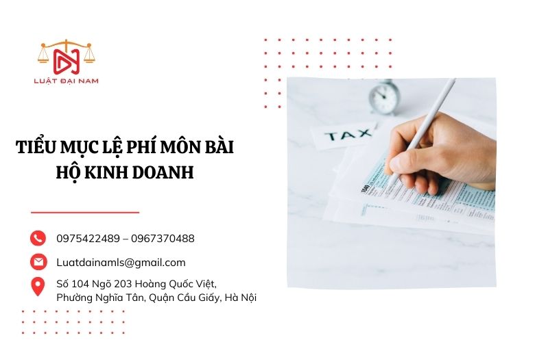 tiểu mục lệ phí môn bài hộ kinh doanh