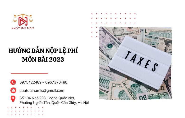 hướng dẫn nộp lệ phí môn bài 2023