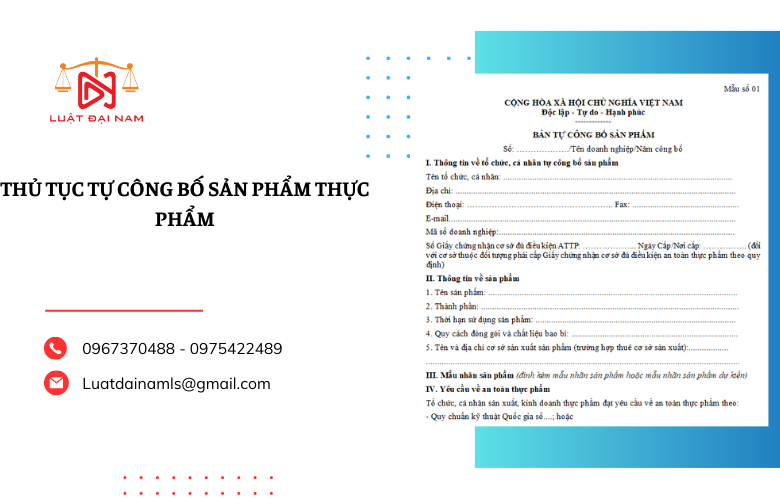 Thủ tục tự công bố sản phẩm thực phẩm