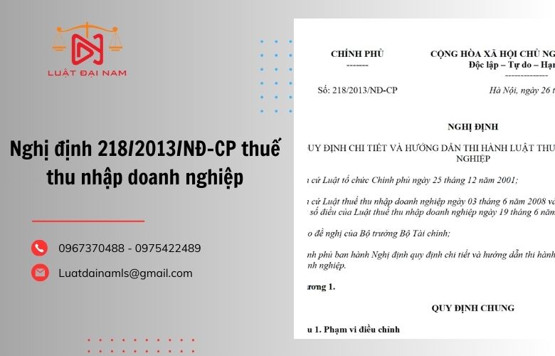 Nghị định 218/2013/NĐ-CP thuế thu nhập doanh nghiệp