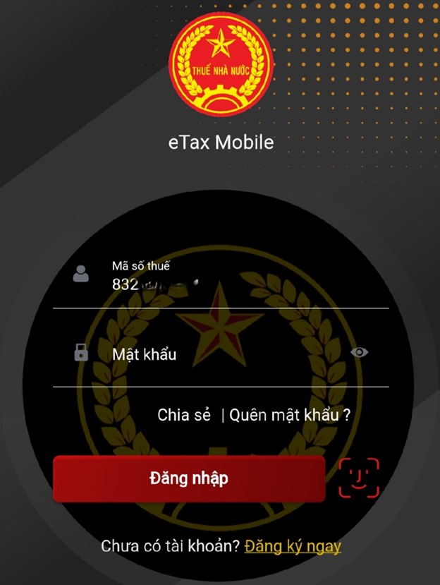 Đăng nhập Etax Mobile