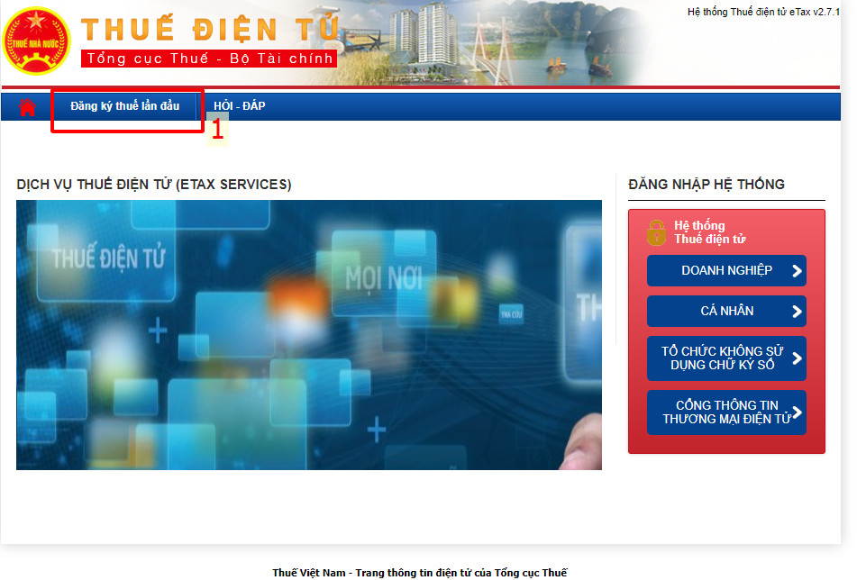 Đăng nhập trang thuế điện tử