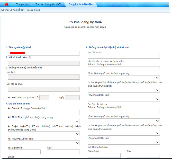 Đăng ký mã số thuế hộ kinh doanh online - 6