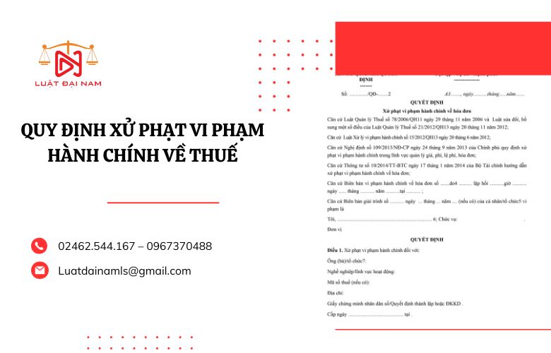 Quy định xử phạt vi phạm hành chính về thuế