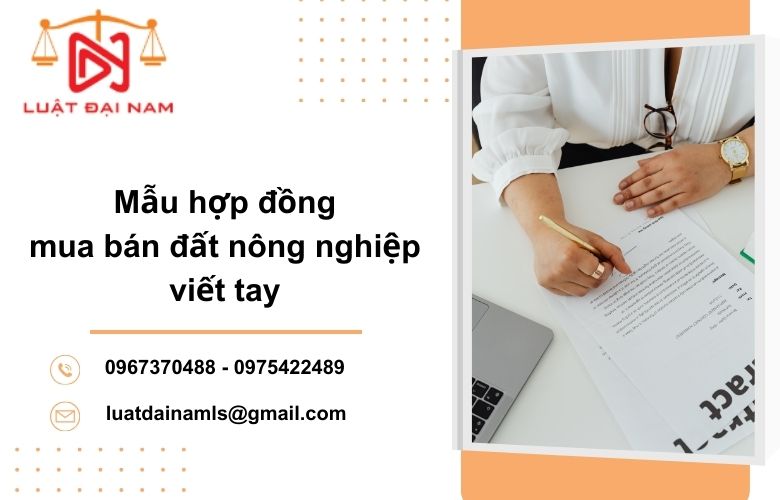 Mẫu hợp đồng mua bán đất nông nghiệp viết tay