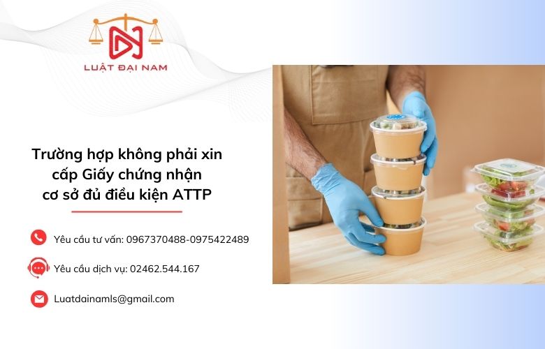 Trường hợp không phải xin cấp Giấy chứng nhận cơ sở đủ điều kiện ATTP