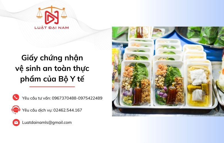 Giấy chứng nhận vệ sinh an toàn thực phẩm của Bộ Y tế