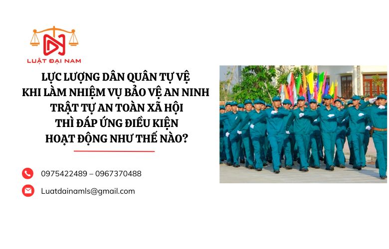 Lực lượng dân quân tự vệ khi làm nhiệm vụ bảo vệ an ninh trật tự an toàn xã hội thì đáp ứng điều kiện hoạt động như thế nào?